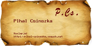 Plhal Csinszka névjegykártya